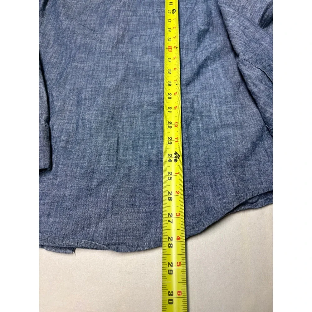 Banana‎ Republic Soft Wash Slim Fit Chambray Shirt Mens L Blue Cotton Button Up